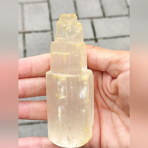 Anthropologie Terrain 3 3/4" Selenite Crystal Castle Tower - Picture 3 of 5